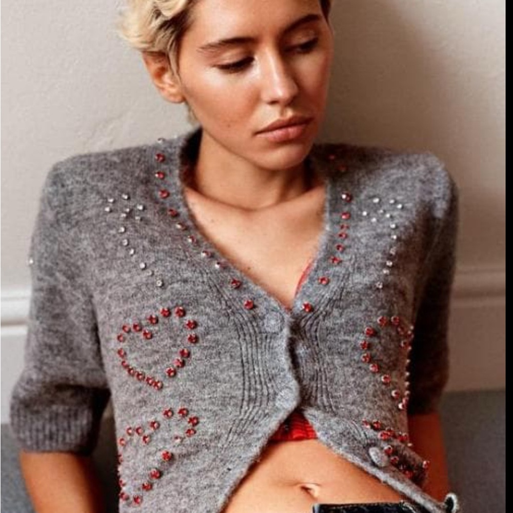 Zara Gray Wool Blend Sweater
